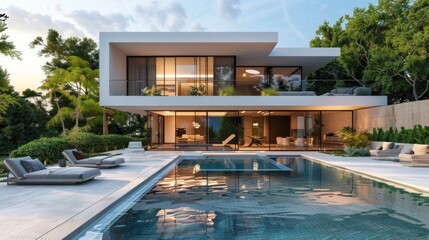 Fototapeta premium Modern Luxury Home with Pool