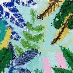 Oil paintings and various flowers, including leaves, tigers, lotus leaves, lotus leaves, cranes, roses, peonies, and beautiful flowers