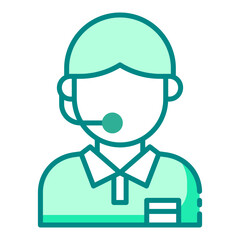 Icon of a football referee officiating a match.