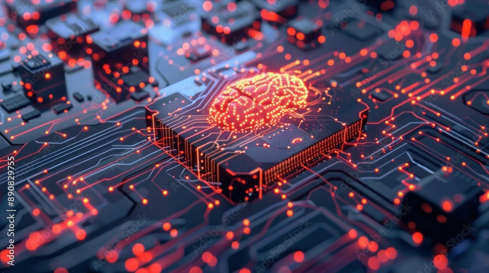 Poster Glowing Brain Circuitry and Artificial Intelligence