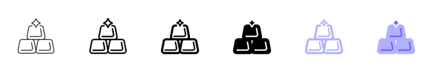 A set of gold bars icons, perfect for financial, banking, investment, and wealth-related designs