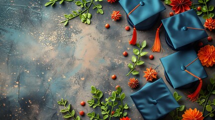 Graduation announcement card open area writing space available center card features classic graduation symbols motivational quotes celebrating the academic achievement and hard work of the graduate