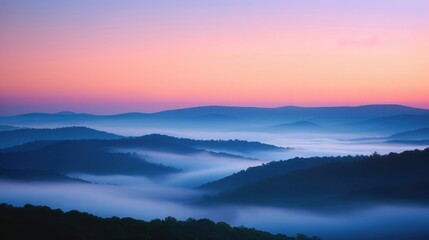 Fototapeta premium America Burns. Morning Colors in Blue Ridge Mountains, Shenandoah National Park, Virginia