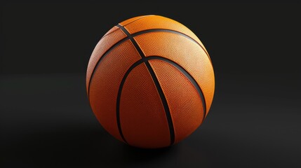 Basketball Christmas. 3D Rendering of Orange Basketball in Festive Setting