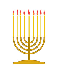 Traditional Hanukkah candelabrum, Chanukiah, menorah