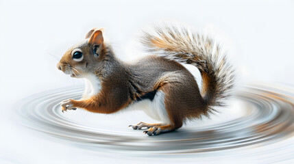 Obraz premium Squirrel running in a circle