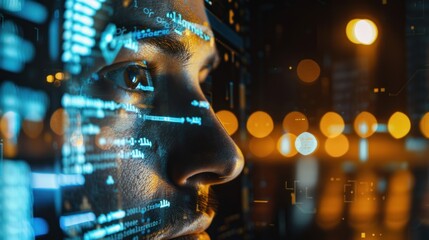 Digital Future: A Man Looks at a Digital Interface