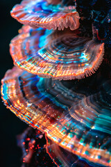 Coquilles irisées dans aquarium