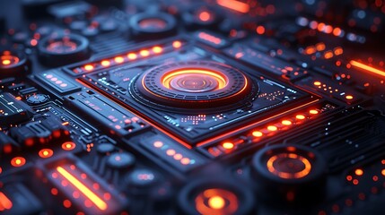 Product launch invitation with an open area and writing space available on the left side The card features innovative and futuristic design elements highlighting the introduction of a new product