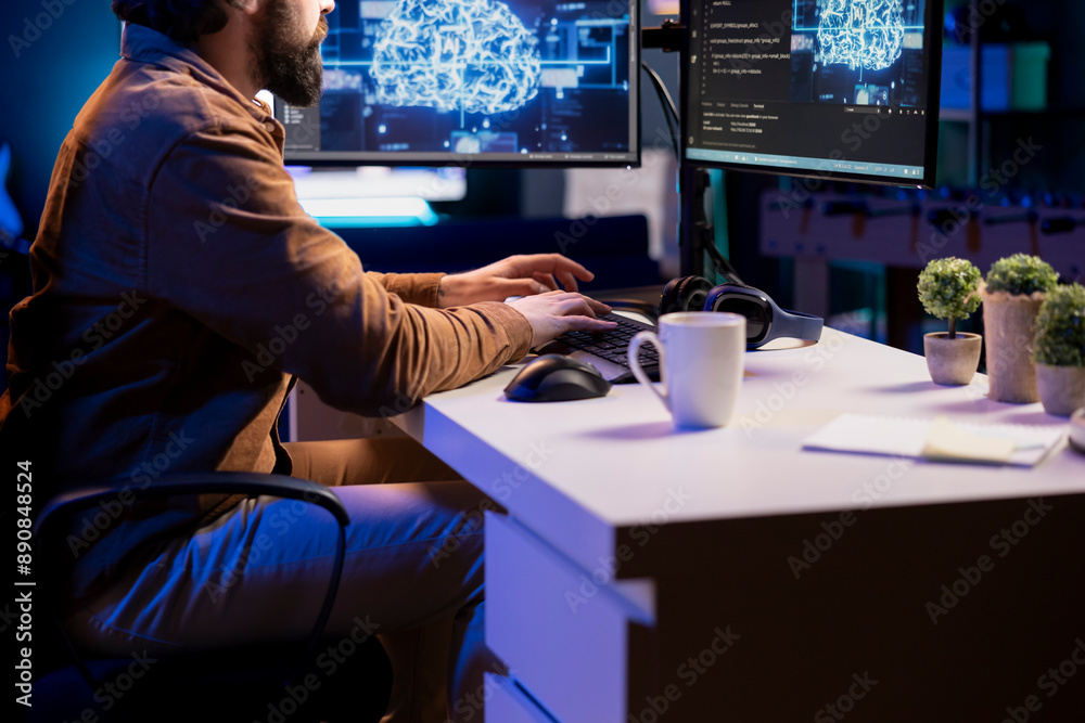 Aufkleber freelancing computer engineer doing maintenance on artificial intelligence neural networks computeri