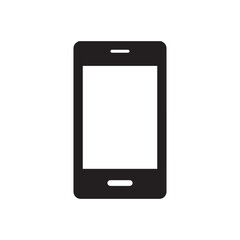 vector illustration. simple black phone or smartphone icon. sign or symbol. shadow