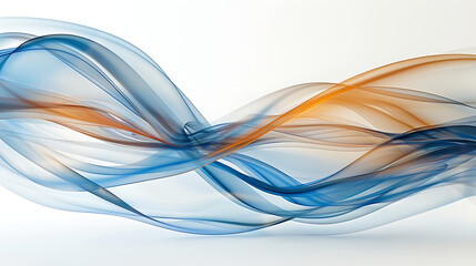 Flowing Abstract Waves in Blue and Orange