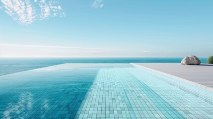 Fototapeta premium A pool with a rock on the side of it