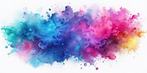 Vibrant watercolor splash with soft, blended edges and a mesmerizing gradient effect in shades of blue, purple, and pink, evoking creativity and wonder.