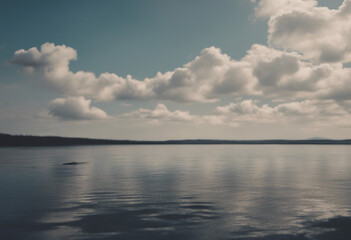 Obraz premium Beautiful landscape with water and clouds