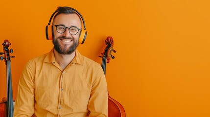 Music headphones happy