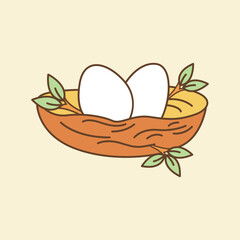 Nest Flat Design Clipart