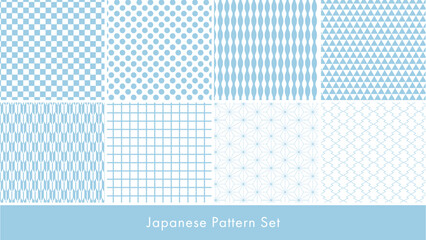 爽やかな和柄文様パターンセット