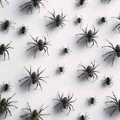 A group of black spiders were on their way.