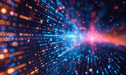 Abstract visualization of data transfer background, Generative AI