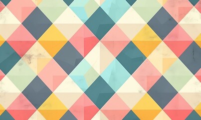 Abstract background of geometric shapes Memphis style.  seamless pattern with punchy colors, Generative AI