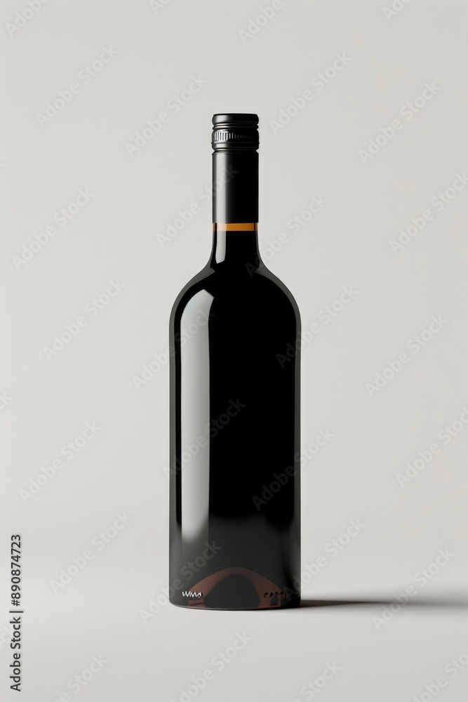 Poster A single bottle of red wine placed on a table, ready for serving or display