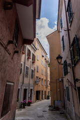 Streets of the old Italian seaside town of Trieste