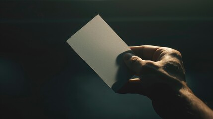 Naklejka premium A person holds a piece of paper in their hand, possibly containing notes or a message