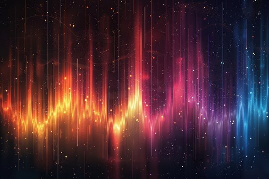 Graphical representation of the amplitude of different sound frequencies. AI generativ, Generative AI