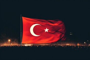 Honoring 30 ağustos: victory day in turkey, national holiday featuring flag as symbol of republic. zafer bayramı celebrates nation's victory with jubilant festivities
