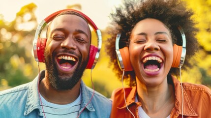 Music headphones happy