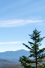 Views overlooking White Mountain National Forest during the beginning of Fall.