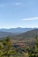 Views overlooking White Mountain National Forest during the beginning of Fall.