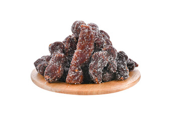 Tamarind mixed with sugar isolated on transparent png