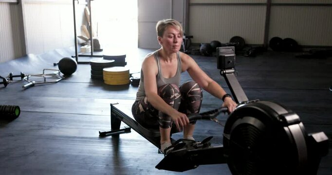 Rowing Workout At The Gym