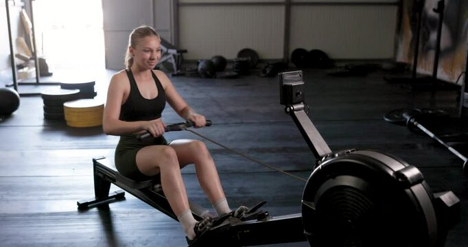Rowing Workout At The Gym