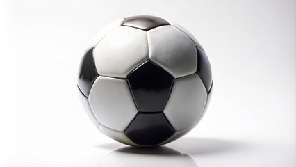 Naklejka premium Soccer ball cut out on white background, soccer, ball, cut out, isolated, white background, sports, equipment, round, pattern