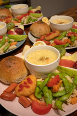 breakfast spread table