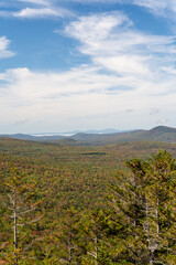 Views overlooking White Mountain National Forest during the beginning of Fall.