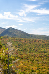 Views overlooking White Mountain National Forest during the beginning of Fall.