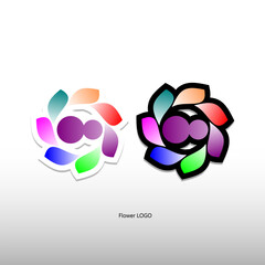 colorful flower logo design