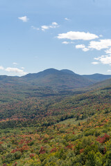 Views overlooking White Mountain National Forest during the beginning of Fall.