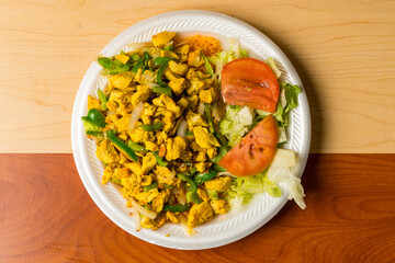 Chicken with salad