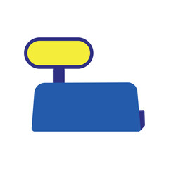 cashier application icon on blue background. Flat design style icon. graphic element design resources cashier application icon for ui button application. user interface icon design