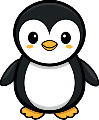 Adorable cartoon penguin with a cheerful and happy expression, perfect for children's content, winter themes, and holiday designs.