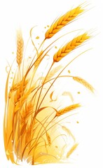 Simple symmetrical wheat logo design with an orange and white color scheme on a white background. Ideal for branding and minimalist designs.