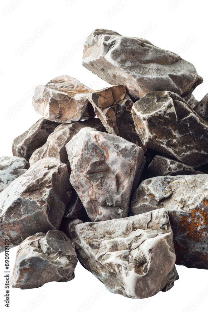 Poster a natural formation of rocks stacked on top of each other, with varying textures and shapes
