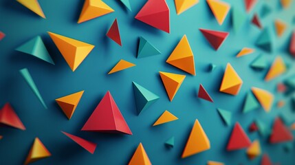 Obraz premium Abstract Composition of Colorful Triangles