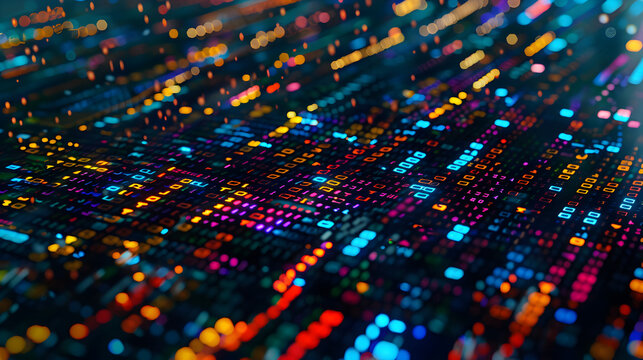 a computer screen filled with colorful lines of code