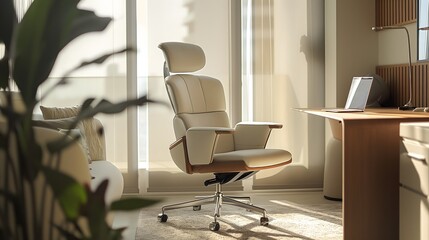 Fototapeta premium 23. A contemporary office chair with ergonomic features